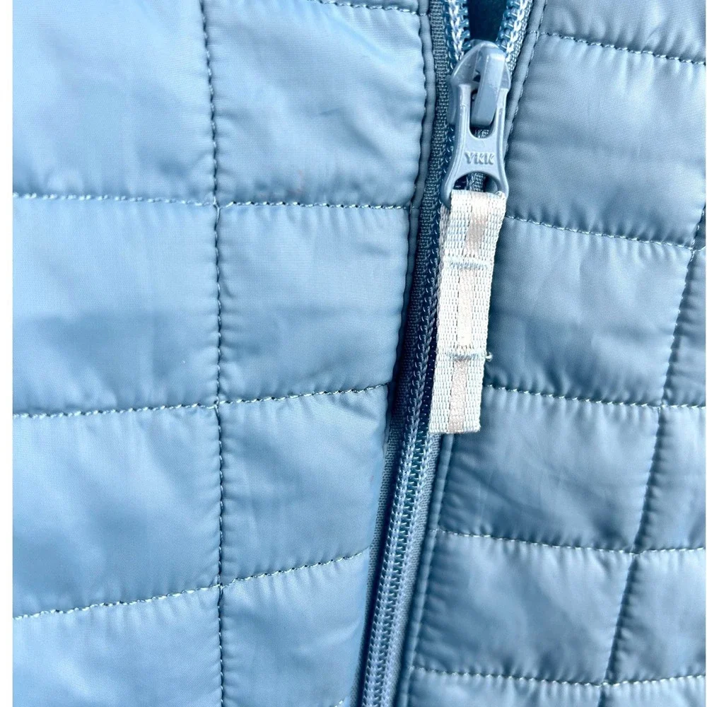 Cat & Jack Kids Light Blue Quilted‎ Puffer Jacket Fleece Lined Hooded XL 14